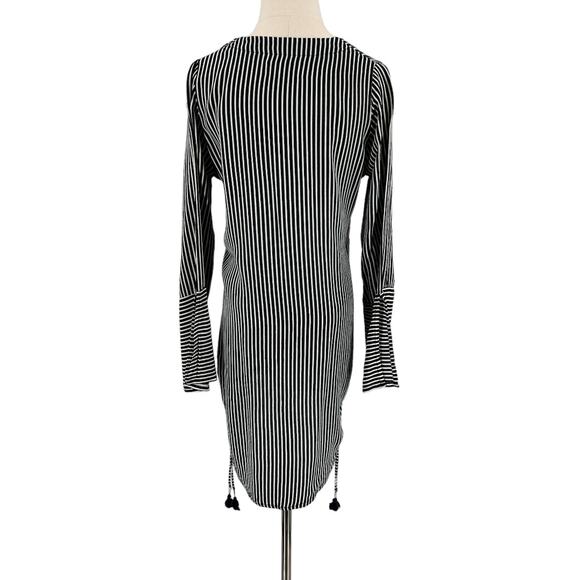 Faithfull The Brand Striped Rayon V Neck Tunic Top Beach Coverup Size 4 - Picture 6 of 14